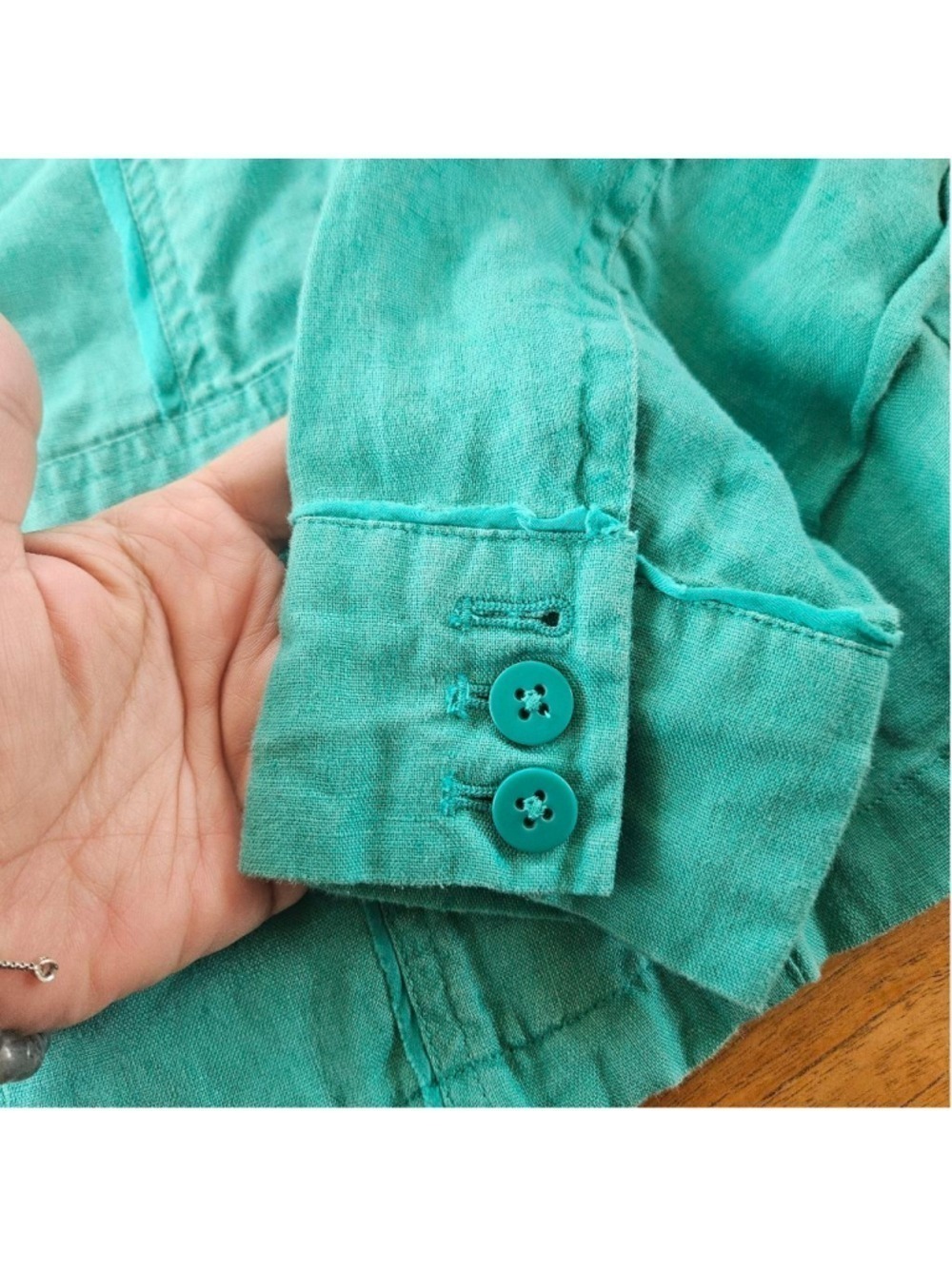 Coldwater Creek Lightweight Washable Linen Jacket Size 10 - Picture 6 of 6